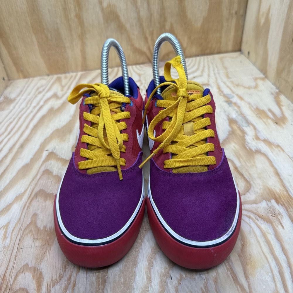 Nike SB Chron 2 Skate Shoes 4.5 Men Suede Purple Yellow Solarsoft Low Top - Picture 2 of 9